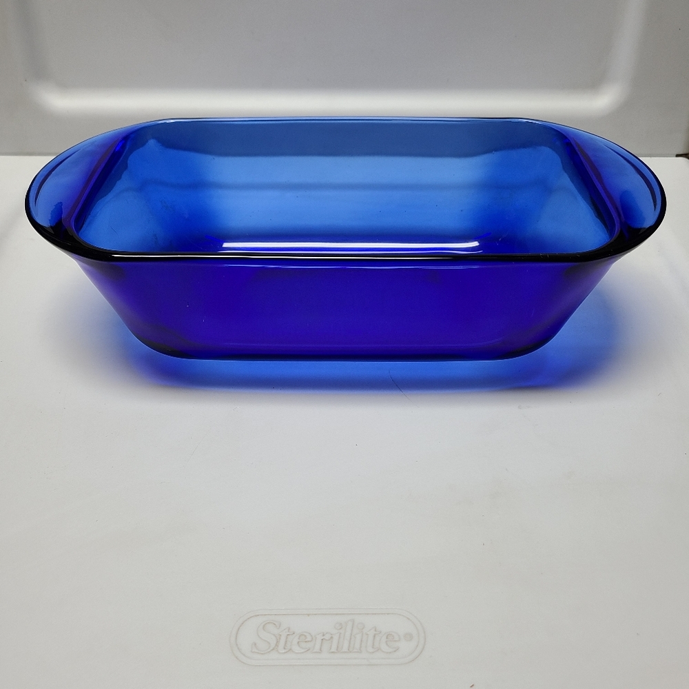 Anchor Hocking Cobalt Blue Loaf Bread Pan Oven Baking Dish 5 X 9 Inch 1.5 Qt - Picture 3 of 6
